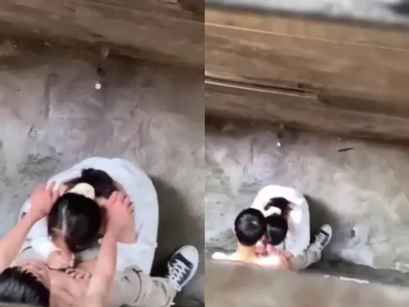 Quay lén em học sinh liếm cặc anh yêu ở khe nhà